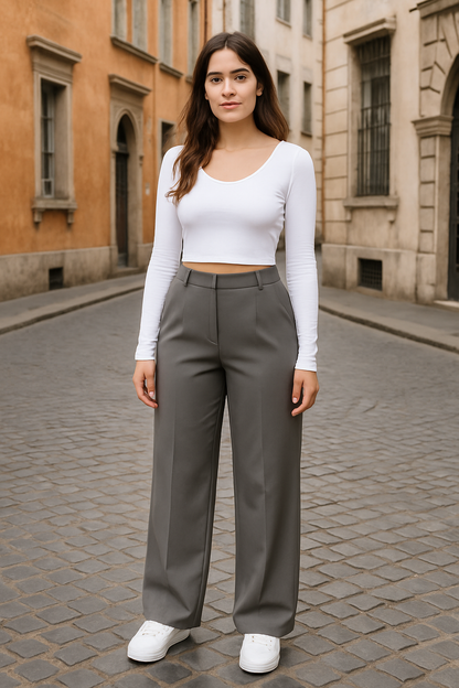 Outdoor Sports Casual Pocket Pants Suit Long Trousers Loose Slim Straight Leg Pants Women'S Fashion plus Size Trousers