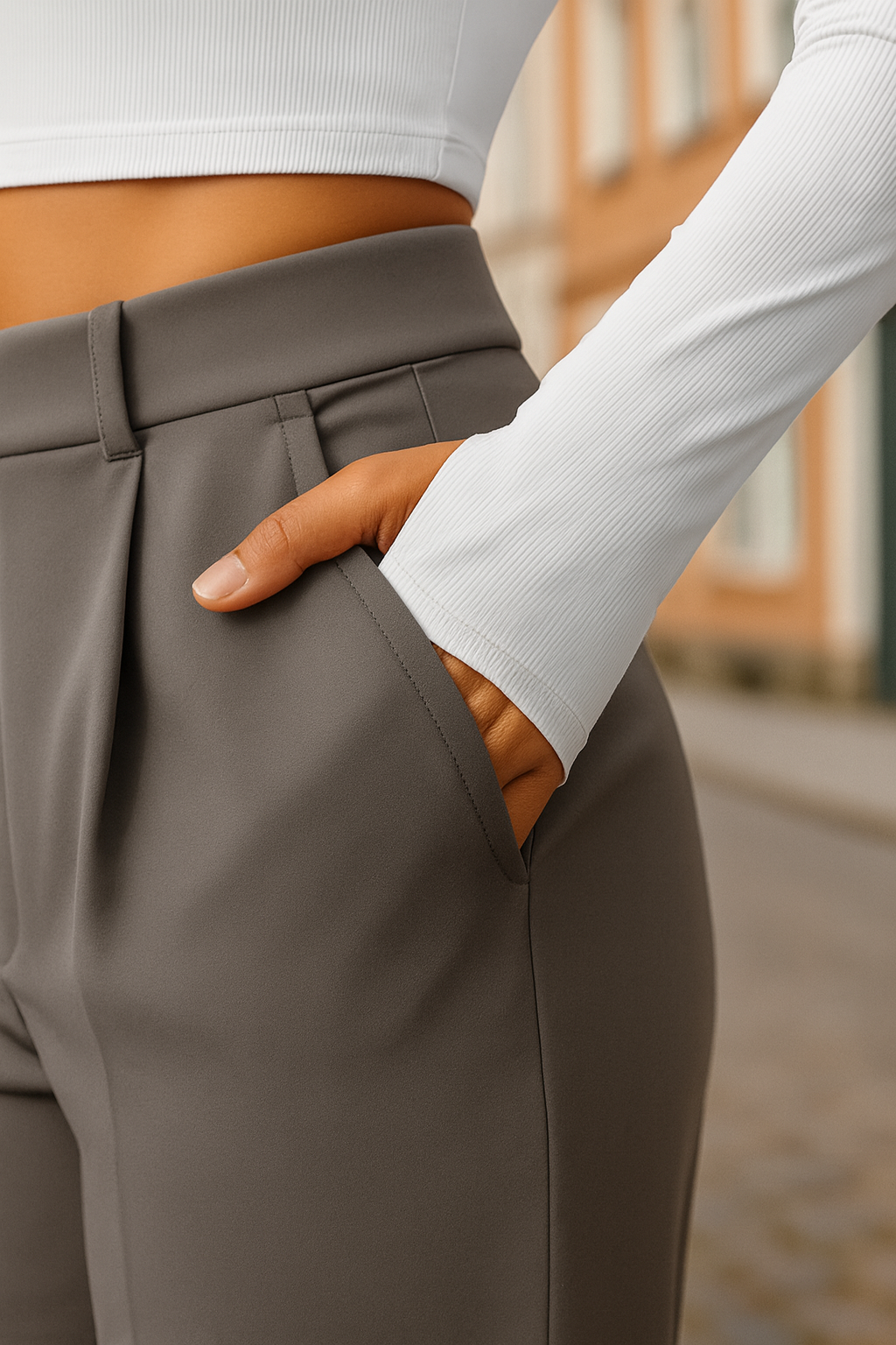 Outdoor Sports Casual Pocket Pants Suit Long Trousers Loose Slim Straight Leg Pants Women'S Fashion plus Size Trousers